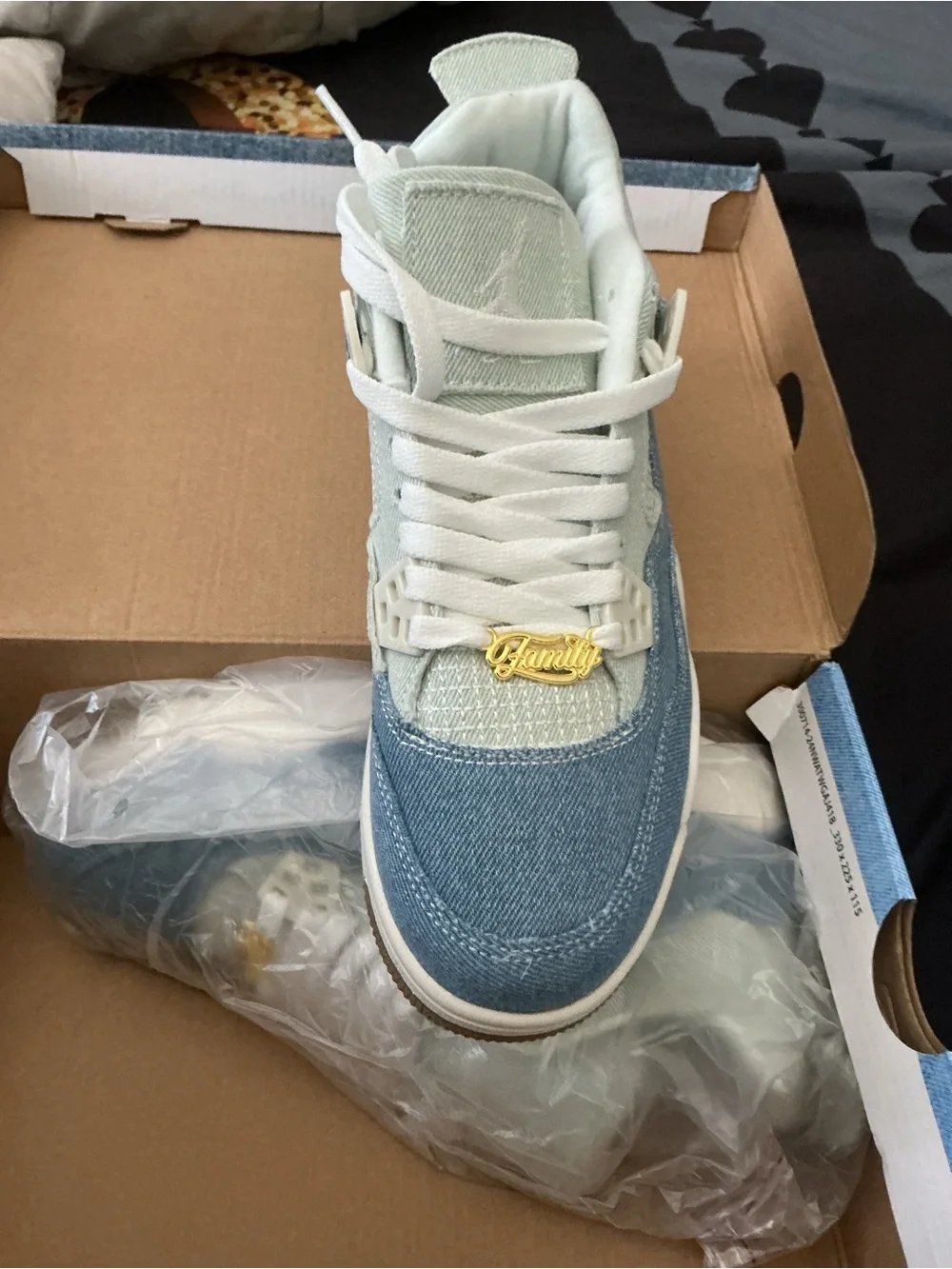 Jordan Women’s High-Top Sneakers in White, Light Pink & Gold